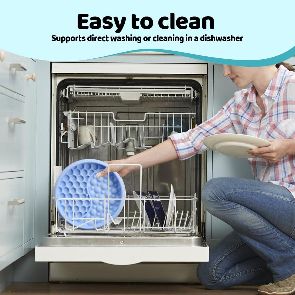 Dog Lick Bowl, Silicone Anti-Choking Cat Feeding Bowls Non-Slip Pet Slow Feeder Bowl with Suction Cups for Dogs Cats