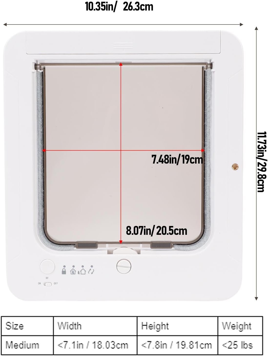 Smart Cat Door Automatic Sensing Tech with Seamless Pet Navigation, 2 Way Entry Exit Options, Easy to Install & Use,Easy Clean Plastic, Multiple Safety Guards for Home