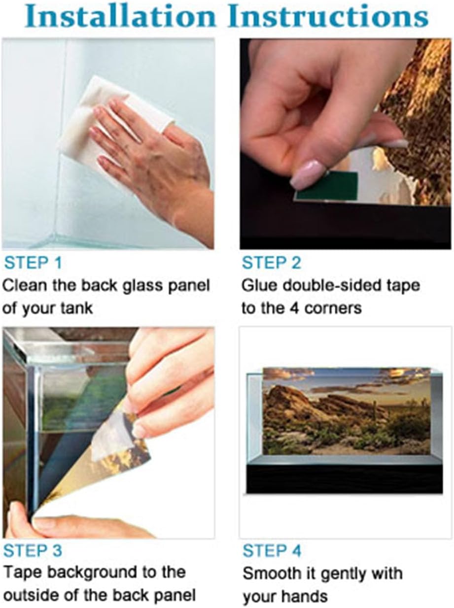 Aquarium Background, Aquatic Plant River Bed & Lake Tropical Undersea Tree Branch Fish Tank Background, 6 EVA Double-Sided Tapes 36x18 inches/90x45