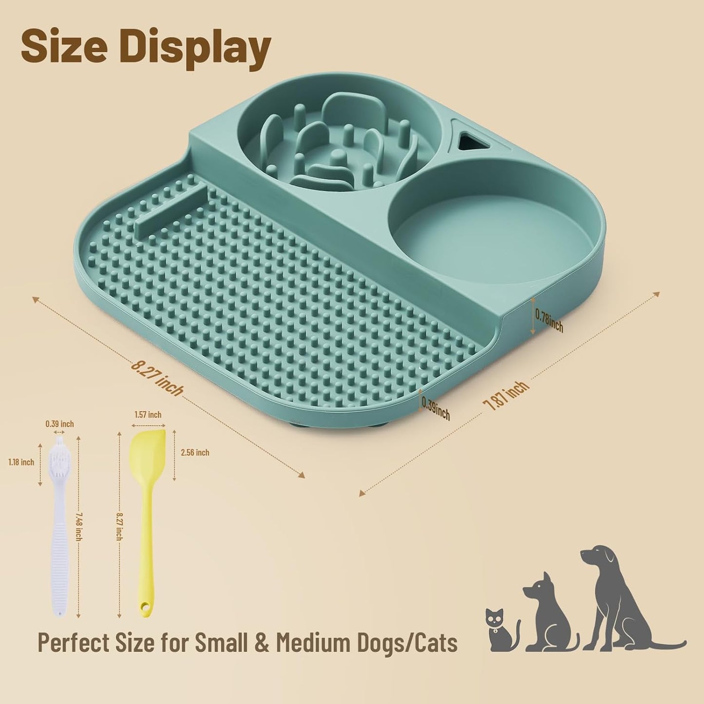 Slow Feeder Snack Bowl & Lick Mat for Dogs & Cats – Non-Slip, Food-Grade Silicone Treat Bowl Combo for Small Breeds – Perfect for Treats, Snacks & Portion Control, Includes Scraper & Brush