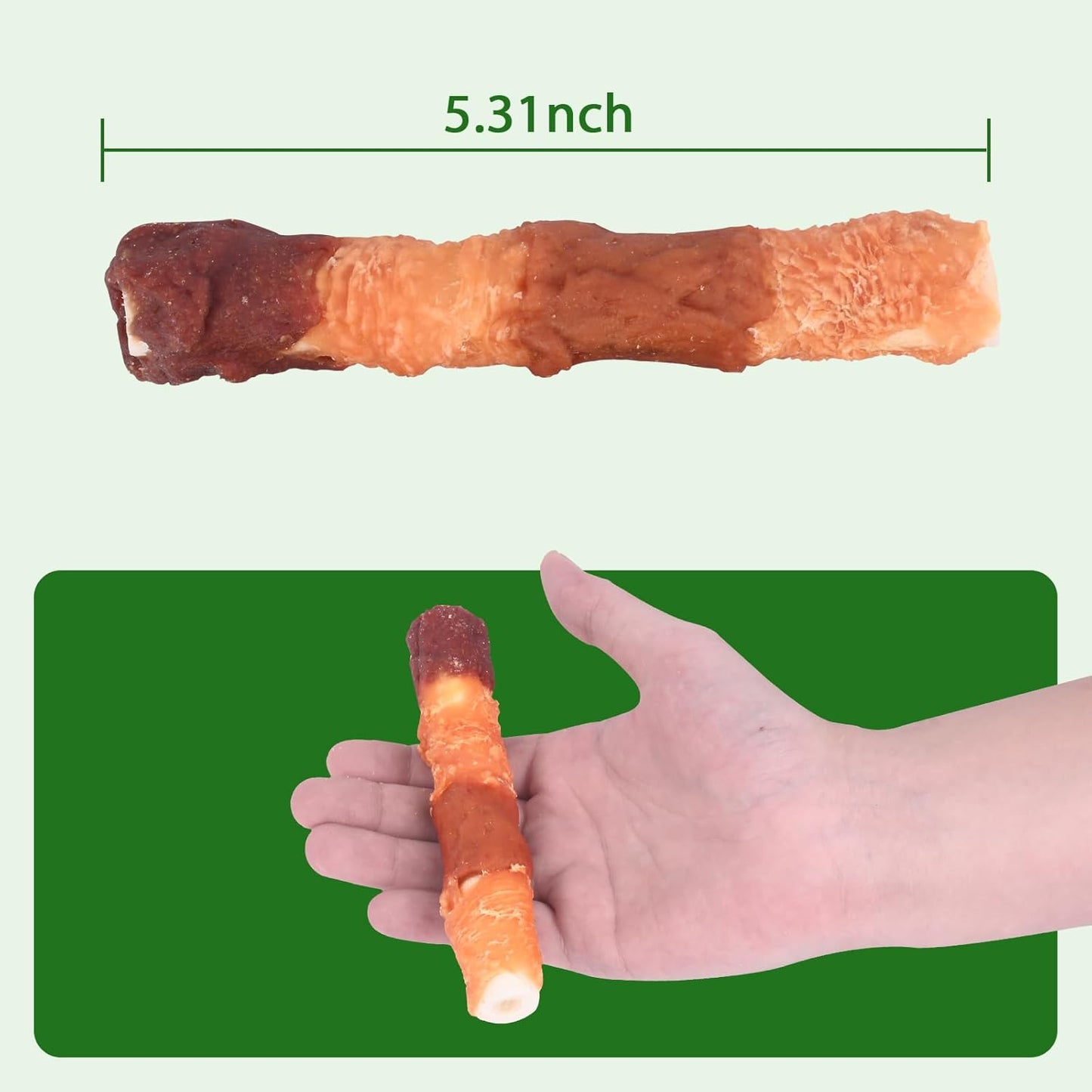 Triple-Flavor Rawhide Chews for Medium & Large Dogs - 5 Inch Chicken, Beef & Chicken Liver Dental Treats - Long Lasting Chew Sticks 227g/0.5lb