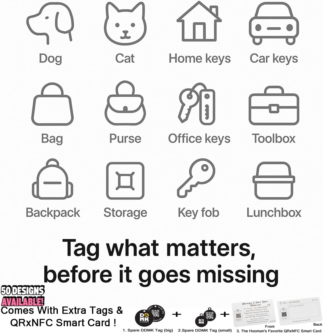 DDMK Smart Pet ID Tag with QR Code – Digital Pet Profile-38-LOVED & ADORED-38