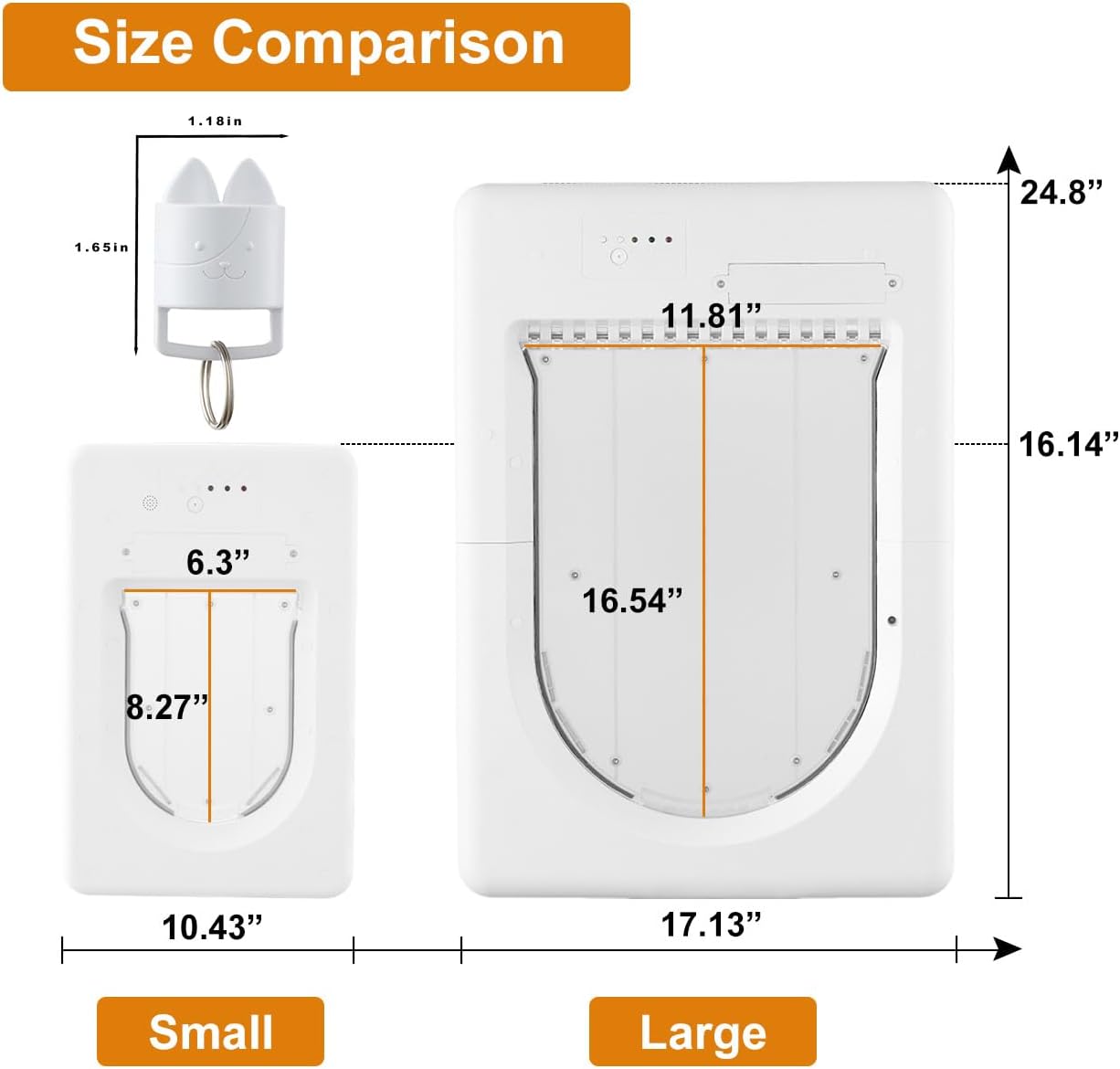 Smart Electronic Pet Door, Automatic Dog Door with 3 Modes, Battery Powered Electronic Sensor Pet Door with 1 Sensing Key, Fit for Large Pets Up to 85lbs. (New Upgraded) - Large Size