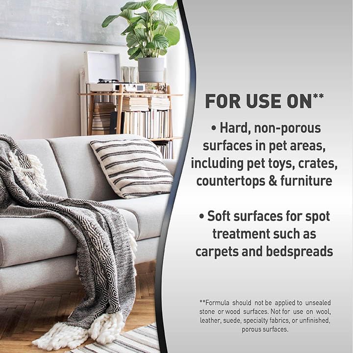 Nature's Miracle Advanced Platinum Stain and Odor Remover and Virus Disinfectant 32 Ounces, Eliminates Tough Dog Messes (Pack of 2)