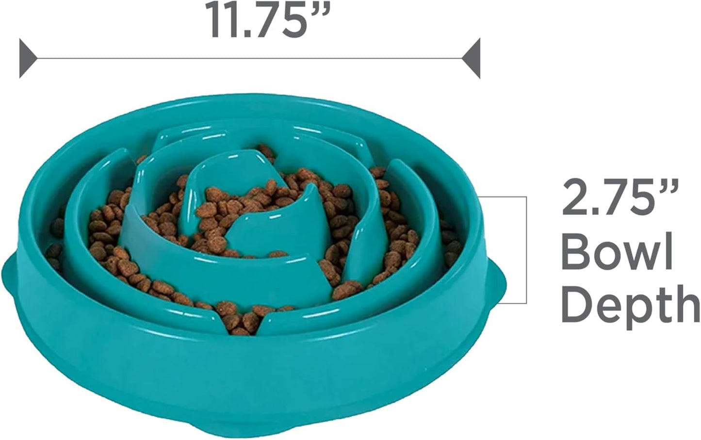 Outward Hound Large Slow Feeder Bowl, Puzzle Maze for Fast Eaters, Medium to Large Dogs, Helps Prevent Bloat & Aid Digestion, Holds 4 Cups Wet or Dry Food, Non-Slip, Made Without BPA, Turquoise