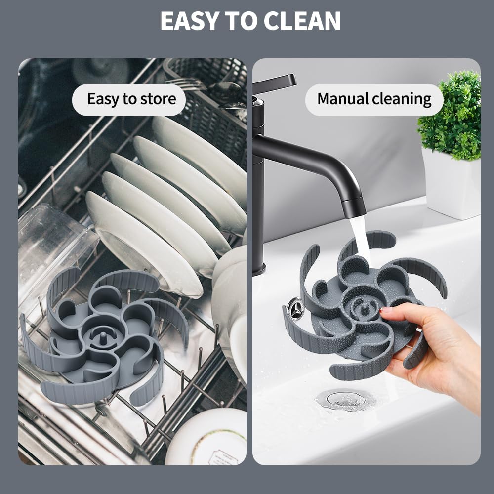 Slow Feeder Dog Bowls Insert,Third Generation upgradedSuper Firm Eating Bowl(Cuttable) for Large Breed and Medium Small Size Compatible with Regular Elevated Metal Glass Dog Bowl (Gray)