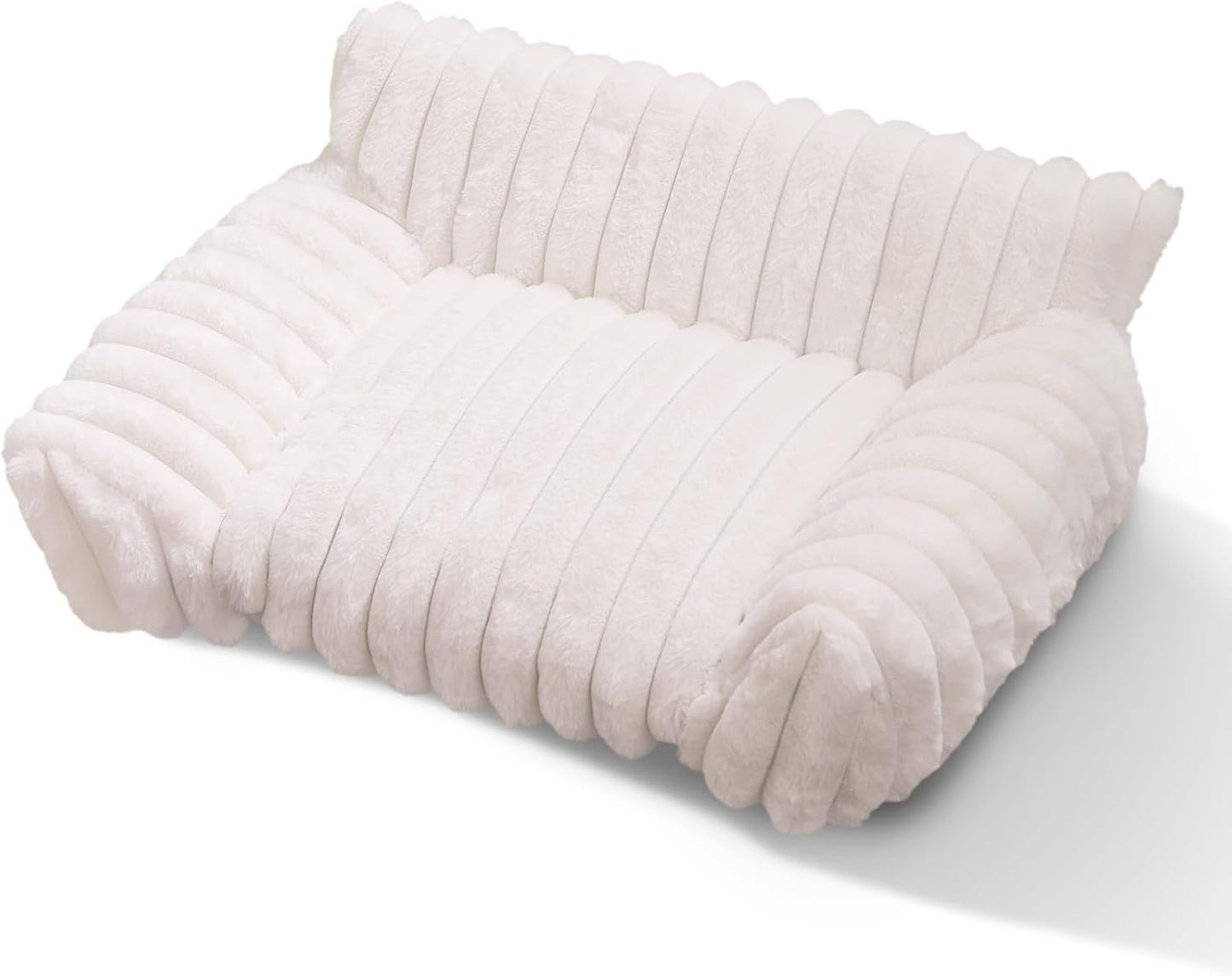 Indoor Pet Sofa Bed | Cat Sofa Bed, Soft Square Pet Bed, Indoor Non-Slip Cat Bed, Comfortable Plush, Suitable for Small to Medium Cats and Dogs (Khaki, L(29.52 * 21.65 * 9.84in))