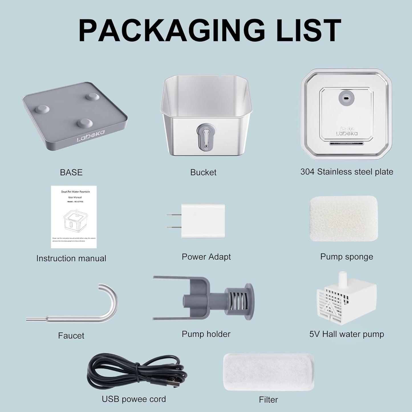 Stainless Steel Cat Water Fountain 135oz/4L:Battery Operated Wireless Cat Fountains for Drinking Indoor, Automatic Pet Water Dispenser with Ultra Quiet Pump,Multi-Filtration