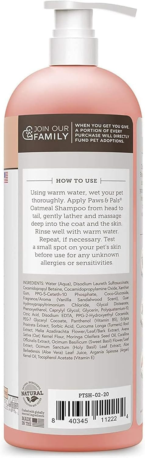 6-in-1 Dog Shampoo and Conditioner for Itchy Skin, Made in USA - 20oz Vet Formula Natural Medicated Best for De-Shedding, Itch Relief, Smelly Odor, Dry Sensitive Skin - Dogs & Cats Oatmeal Pet Wash