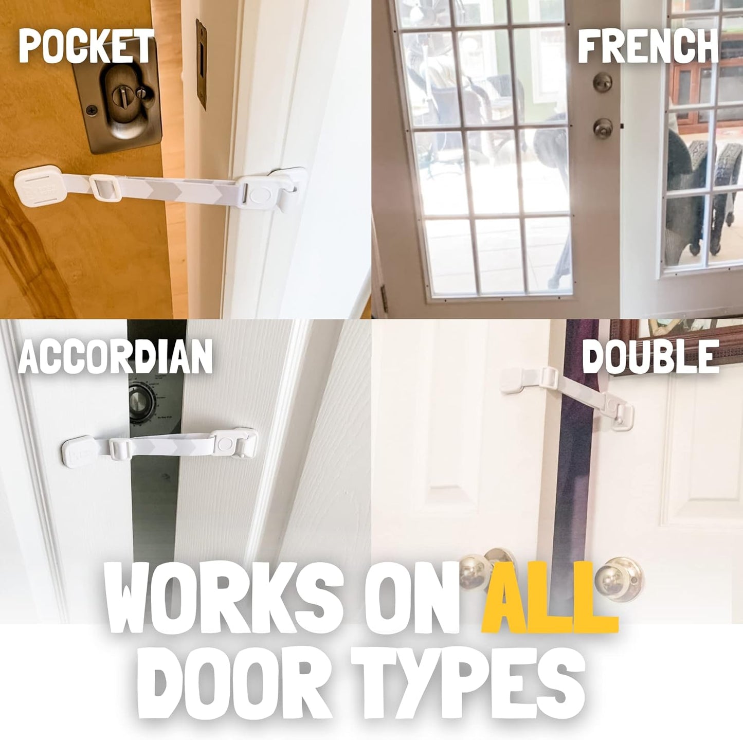 Door Buddy Pet Door Latch for Cats - Grey. Adjustable Cat Door Strap. Dog Proof Litter Box & Feeding Station Without Pet Gate. Most Customizable Cat Door Holder for Interior Door.