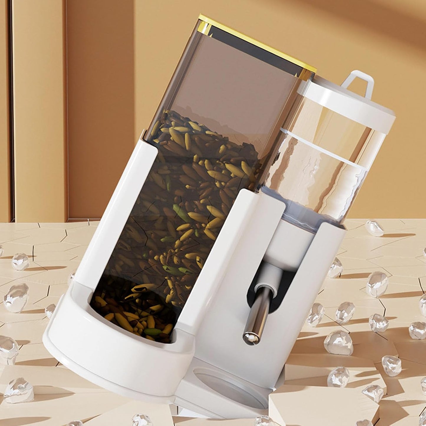 Transparency Automatic Hamster Feeder Water Dispenser Food and Water for Small Animal Easy Designs Hamster for Home Use