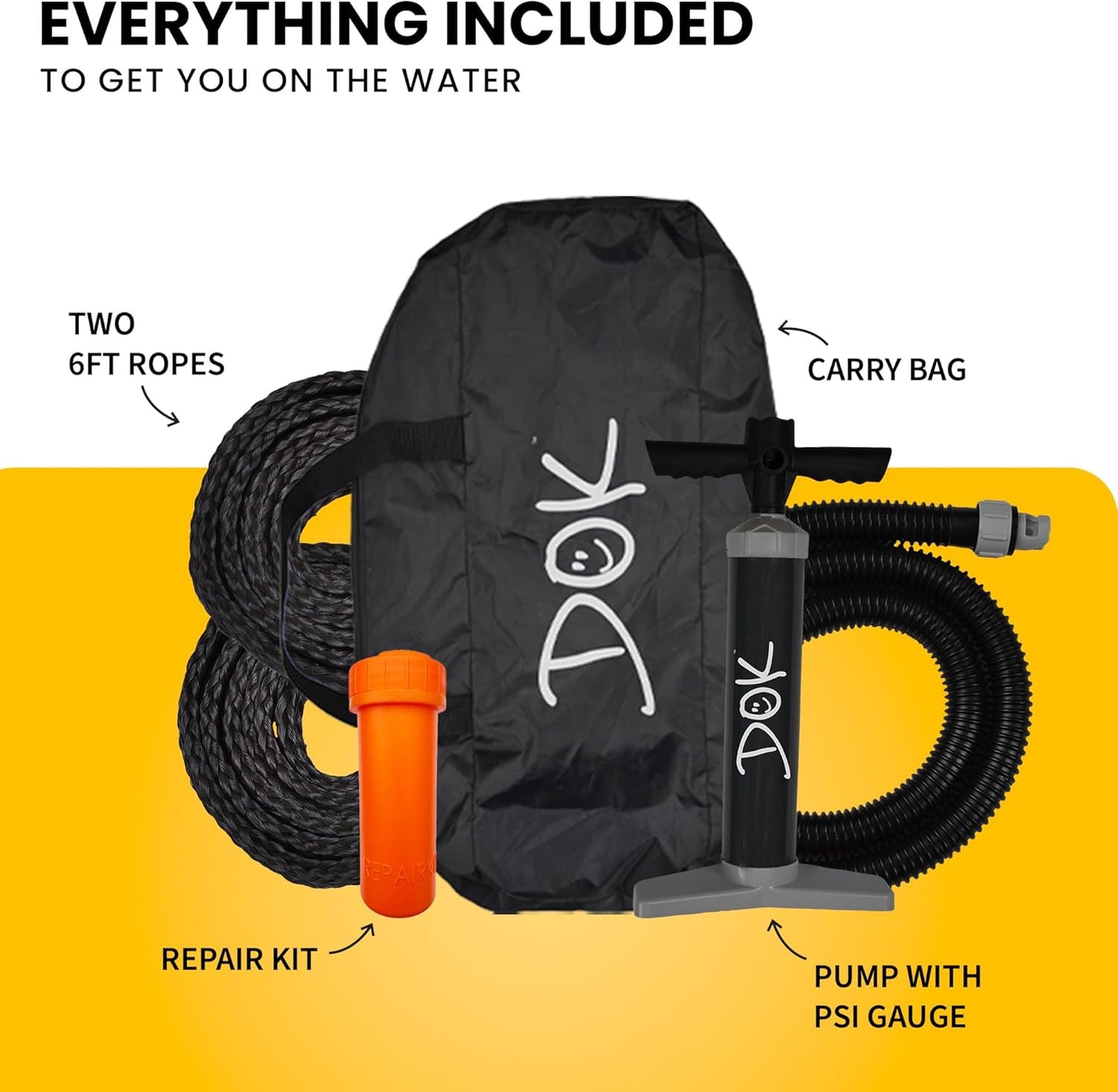 DOK Dog-DOK Inflatable Dock Platform: Safe & Easy Water Access for Dogs Up to 230 lbs; Floating Non-Slip EVA Foam with Dog Boat Ramp for Pool, Dock, & Lake | Military Grade & High Visibility