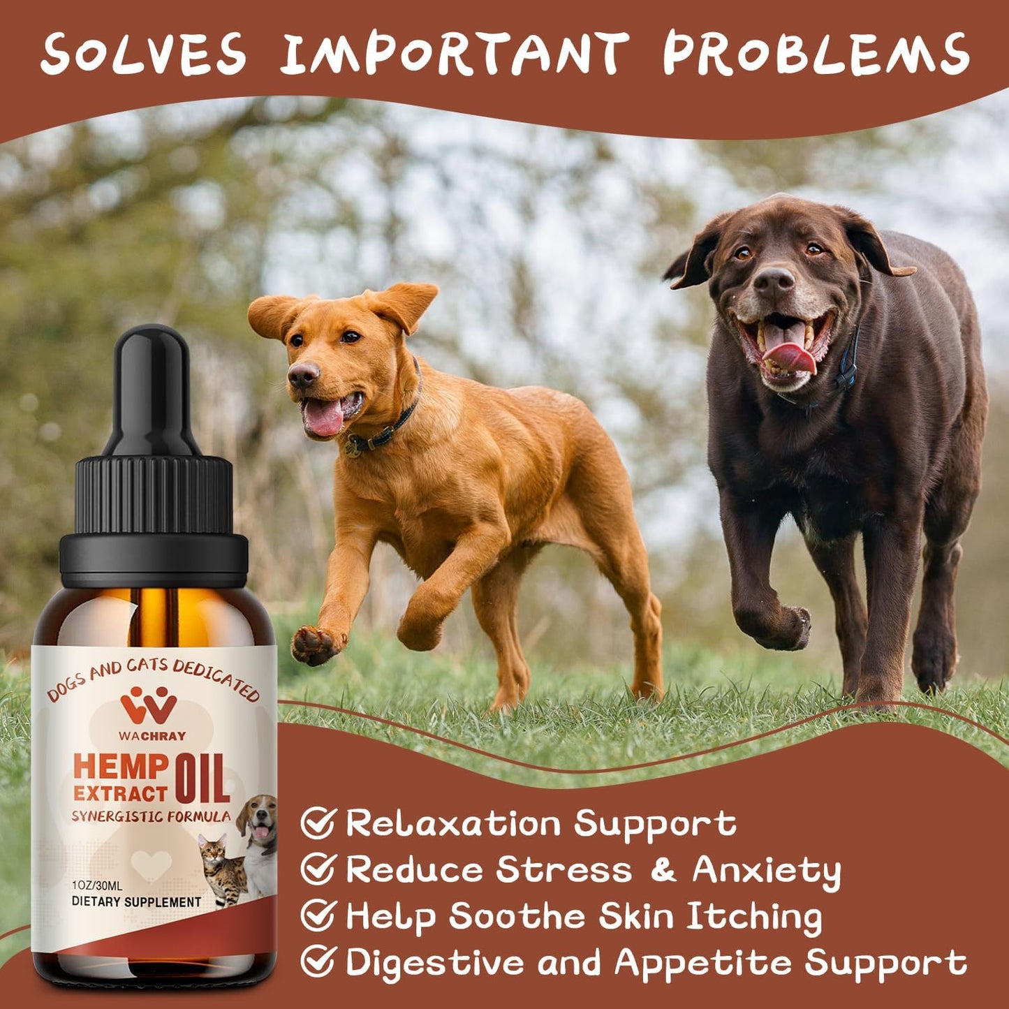 (3-Pack) Hemp Oil for Dogs Cats - Calming Drops Dog Relaxants - Help Pets Anxiety Stress Hip & Joint Pain Arthritis Sеizures Rеlief - Skin Нiр Jоint Hеalth - Organic Pet Hemp Oil Drops