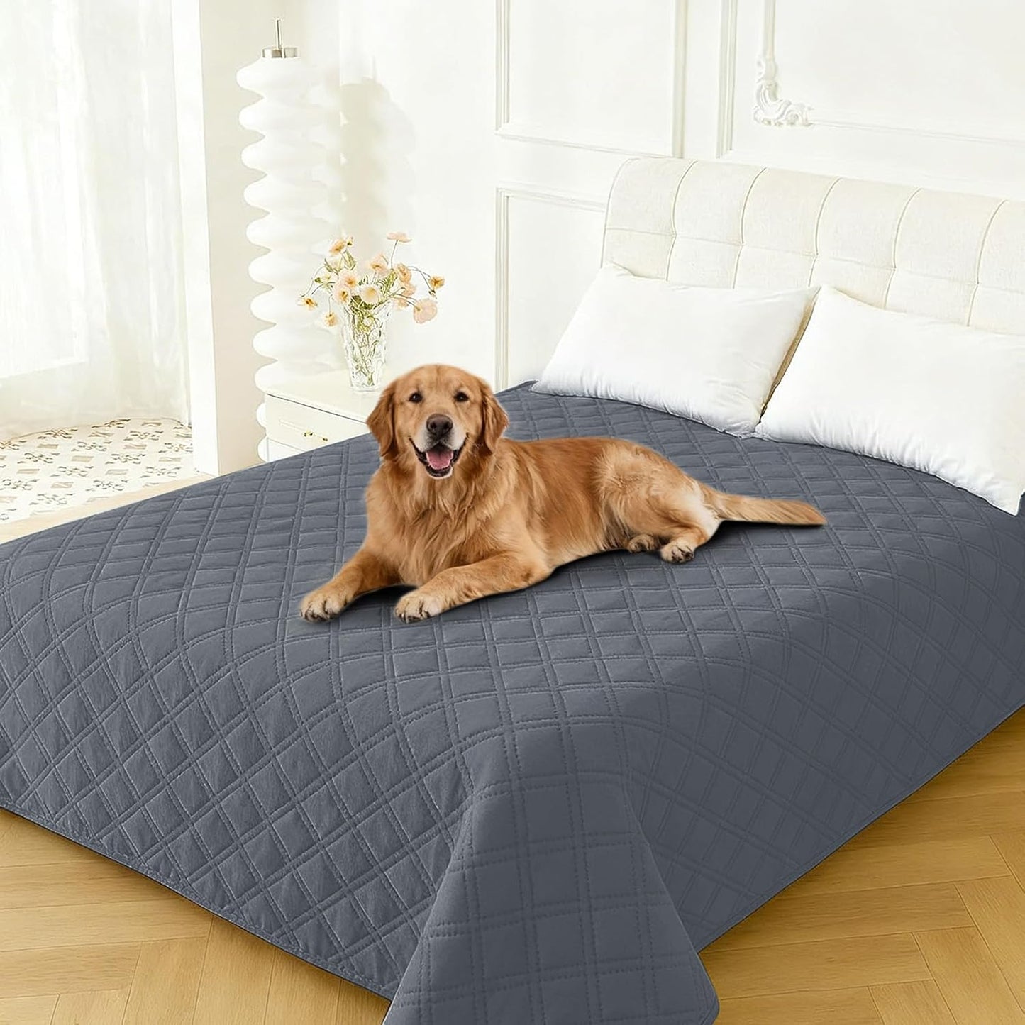 Waterproof Couch Covers for Pets, Waterproof Dog Bed Cover, Anti-Slip Soft Dog Blankets, Couch Cover for Dogs Washable, Pet Blanket for Puppy Large Dogs Cat (82x82 Inch, Dark Grey)