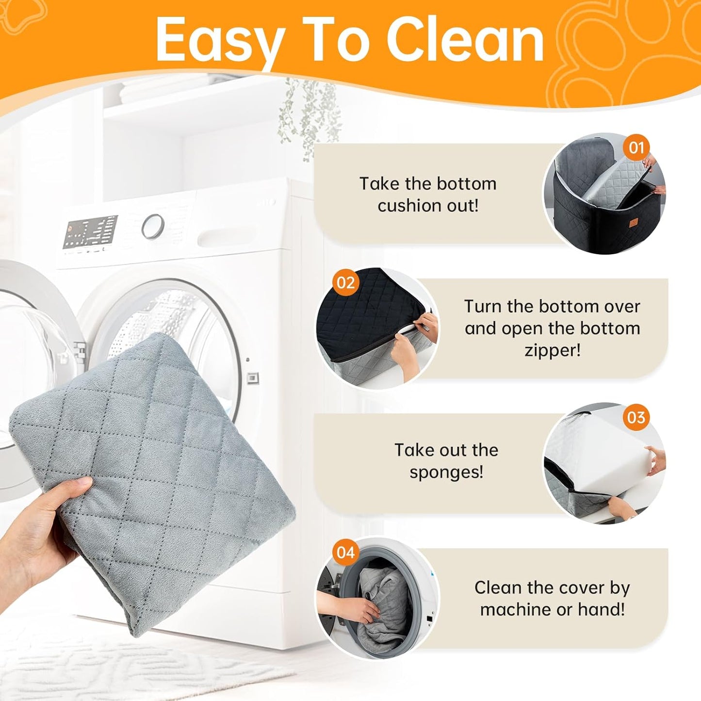 Dog Car Seats for Small/Medium Dogs, FurFrolic Memory Foam Dog Booster Seat for Small Dogs up to 35 lbs, Travel Pet Car Seat with Washable Detachable Cover, Storage Pockets, 2 Safety Belts, Black Gray