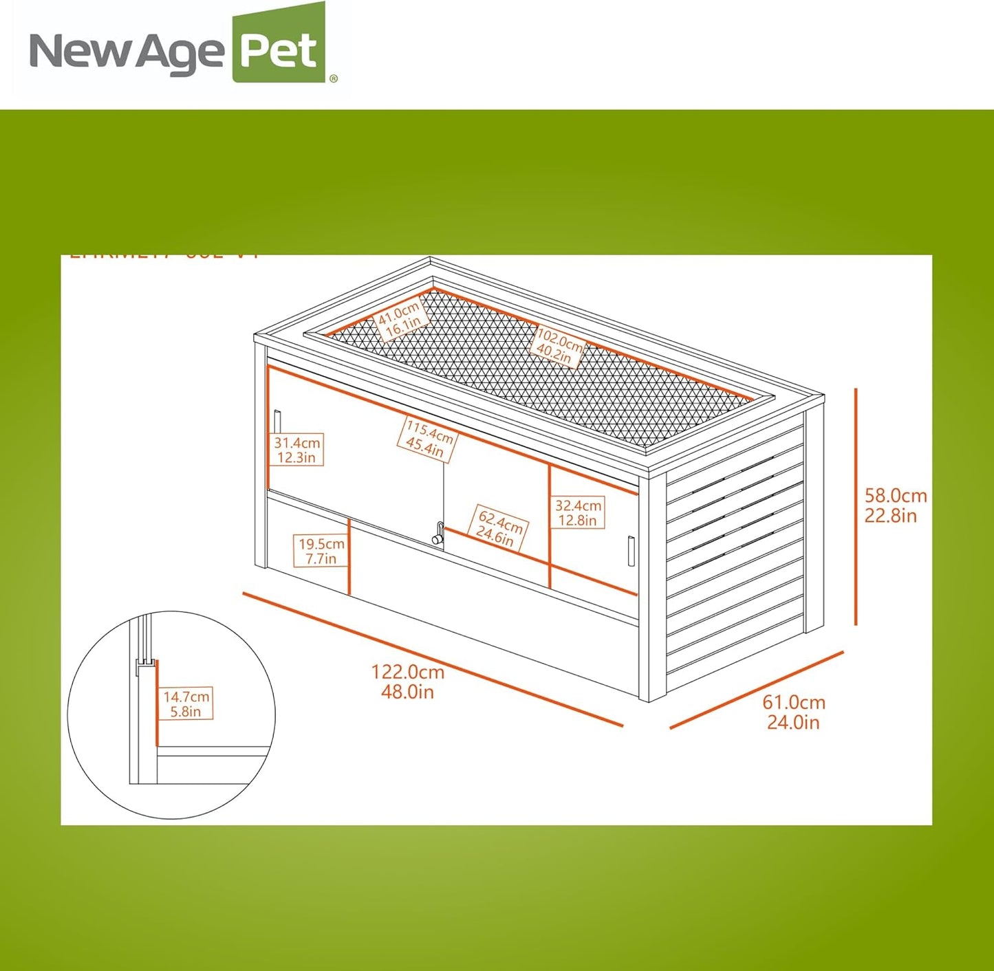 New Age Pet ECOFLEX 48" Wide Large Reptile Habitat, Mojave Lounge for Snakes, Tortoises & Lizards in Maple, Black & Grey, Easy Assembly, Sliding Glass Doors & Mesh Top