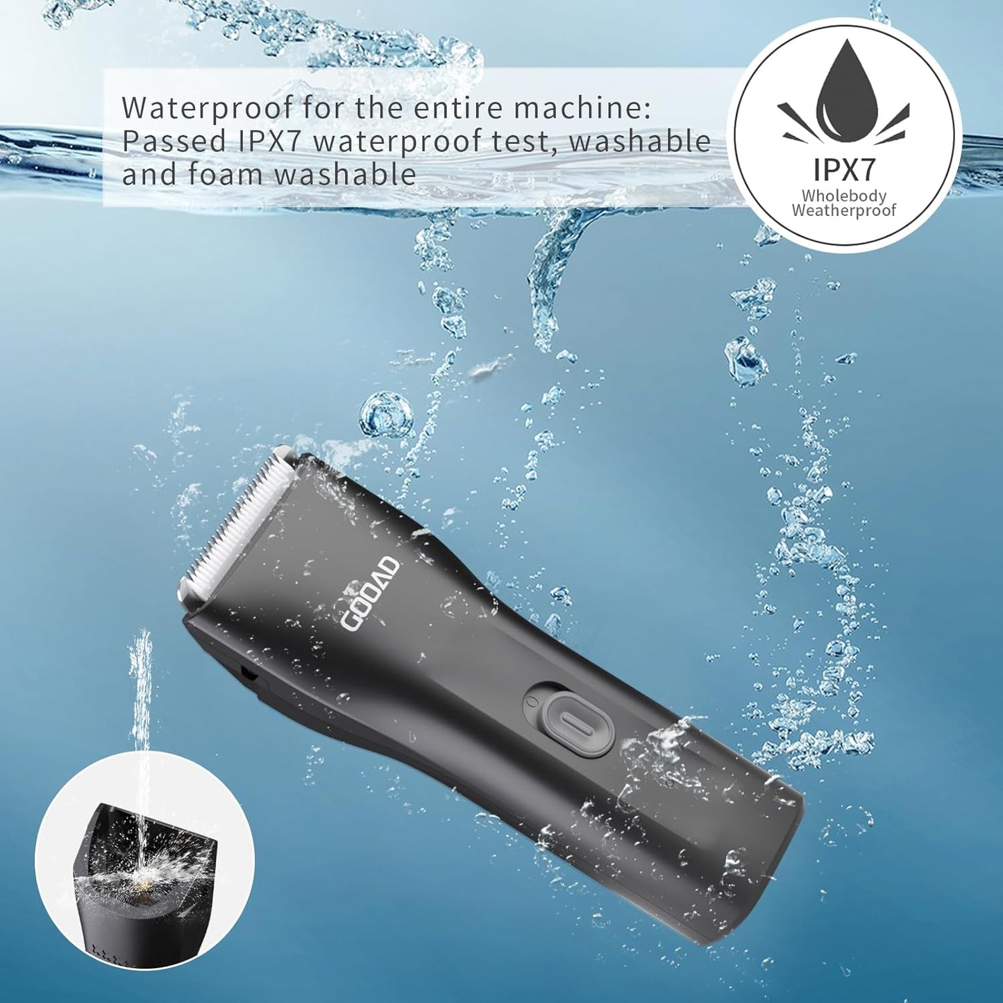 Goood Cat Clippers for Matted & Long Hair - Cordless Cat Grooming Kit with Paw Trimmer & Nail Grinder - Black