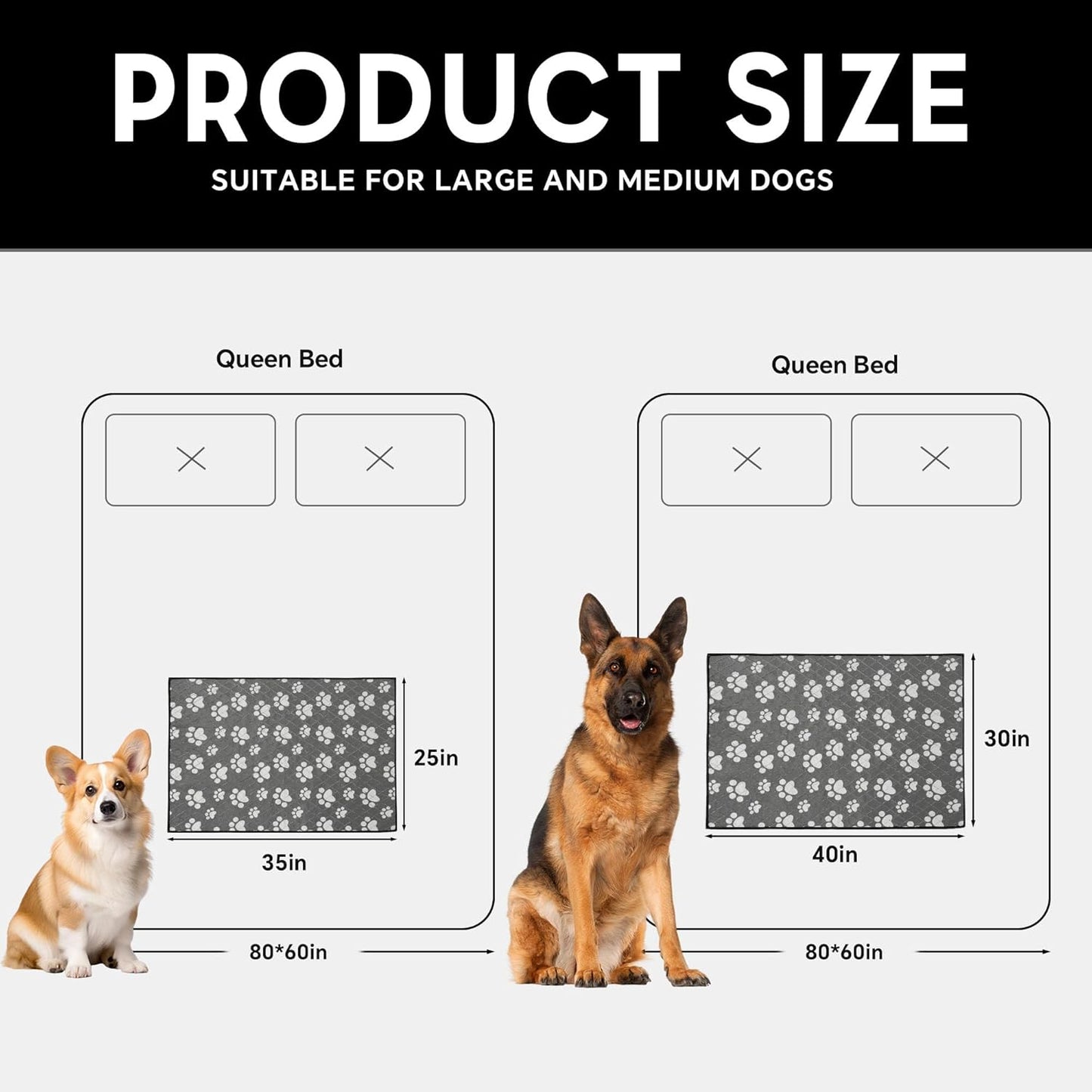 HOMBYS Double-Sided Indestructible Dog Blanket 40"x30", Chew Proof Tear-Resistant Pet Blanket for Aggressive Chewers, Duranble Furniture Protector for Sofa Bed & Crate, Grey