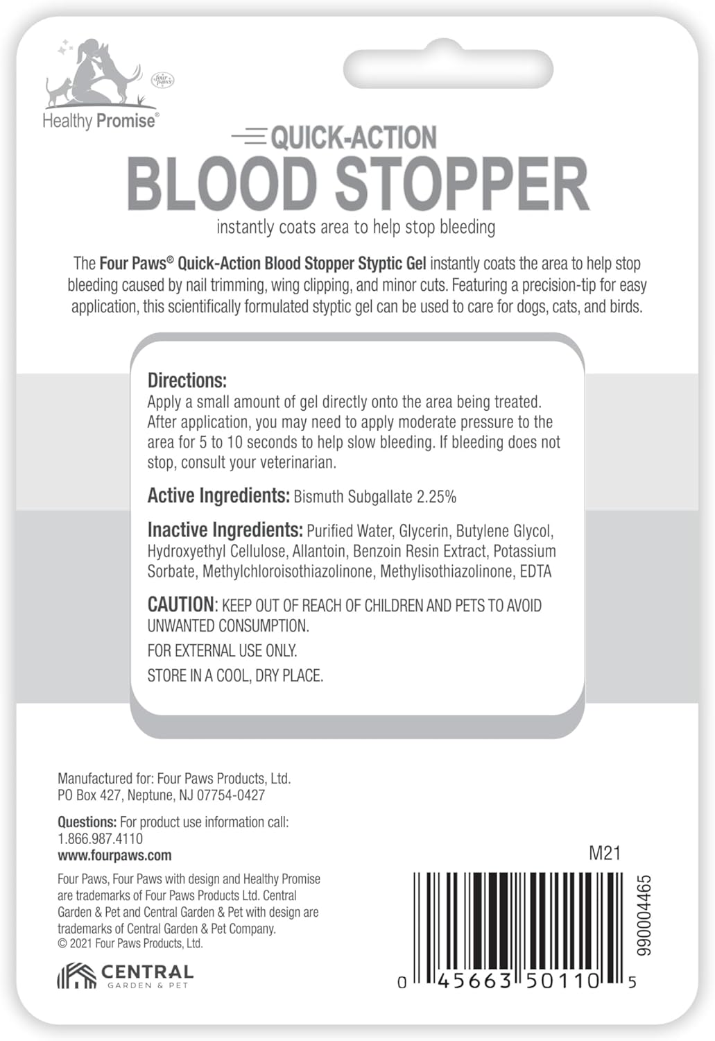 Four Paws Healthy Promise Quick Action Blood Stopper Styptic Gel for Dogs & Cats, 1.16 oz.