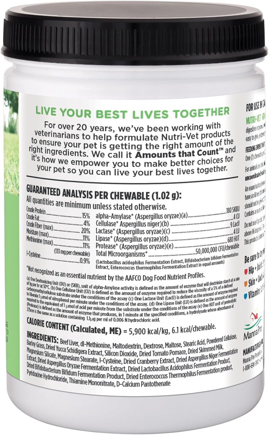 Nutri-Vet Grass Guard Chewables for Dogs, Prevents Lawn Burn from Dog Urine, Protects Grass, and Supports Digestive Health, 365 Count