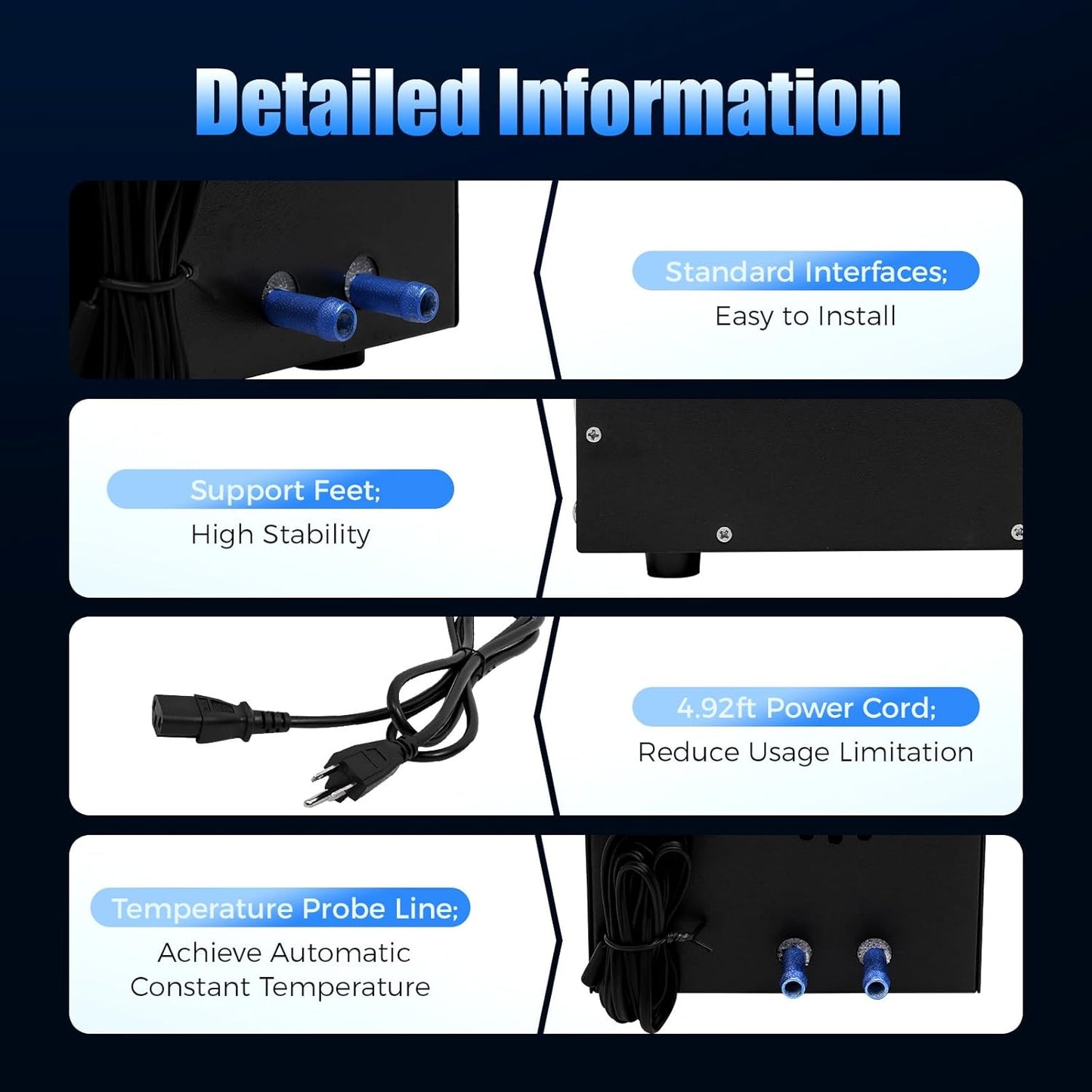 60L/15.85Gal Aquarium Chiller, 200W 110V Water Inline Chiller Cooling Machine with Temperature Probe Line, Fish Tank Cooler for Axolotl Coral Jellyfish