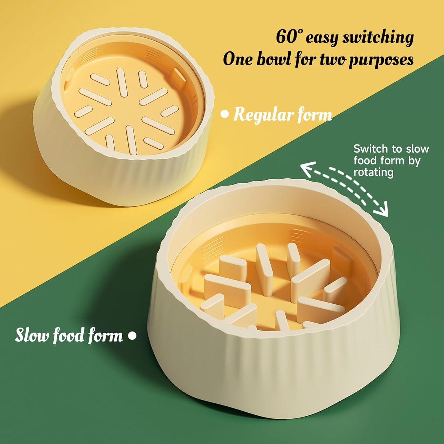 Slow Feeder Dog Bowls,Anti-Choking Puzzle Dog Food Bowl, Anti Gulping Healthy Eating, Non Slip Puzzle Puppy Cat Bowl, Effectively Reduce Overeating, Normal Feeding and Slow Food 2 in 1, Blue