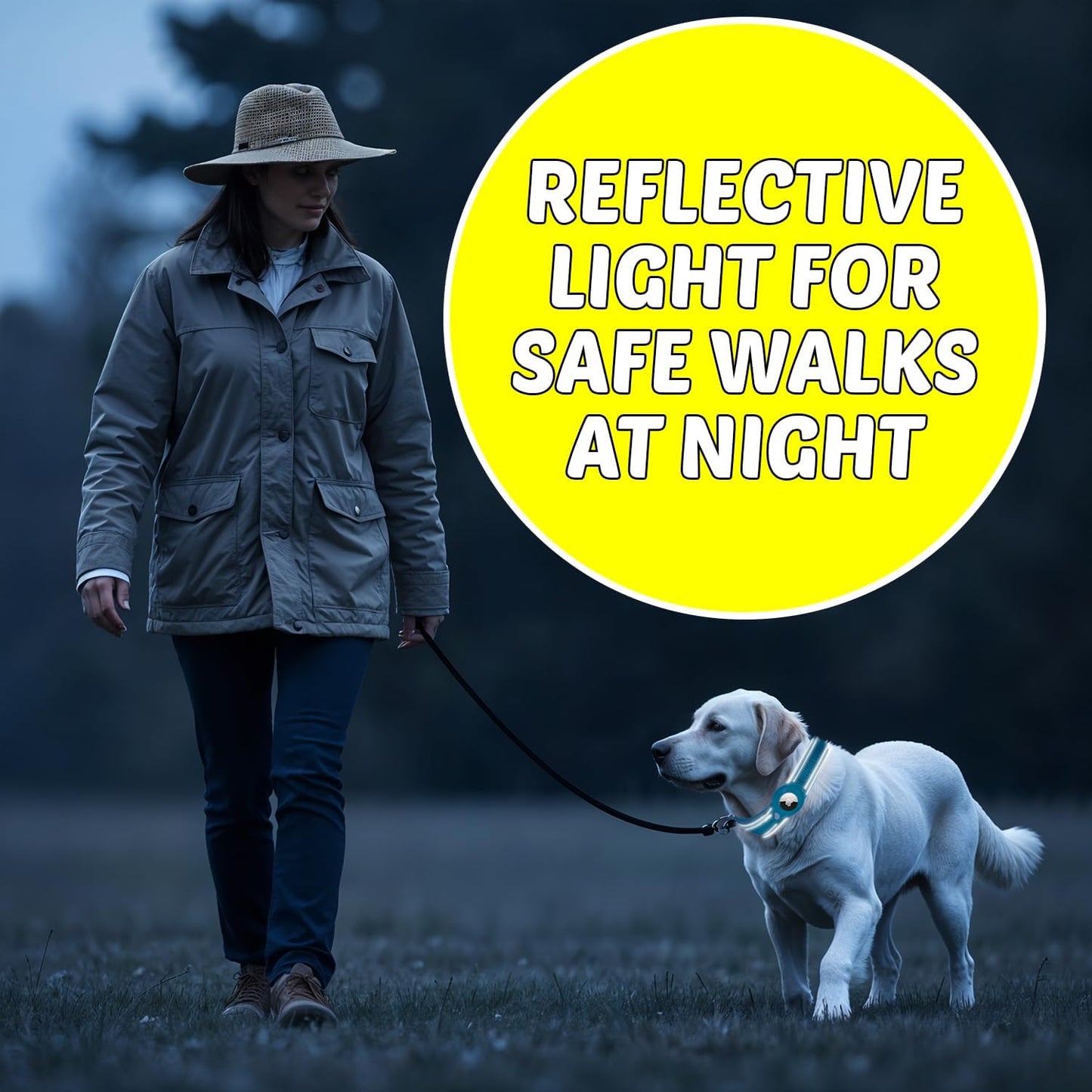 Neoprene Reflective Dog Collar Consists of airtag Holder. Engineered for Style & Comfort, Gentle Polyester & Nylon Material.