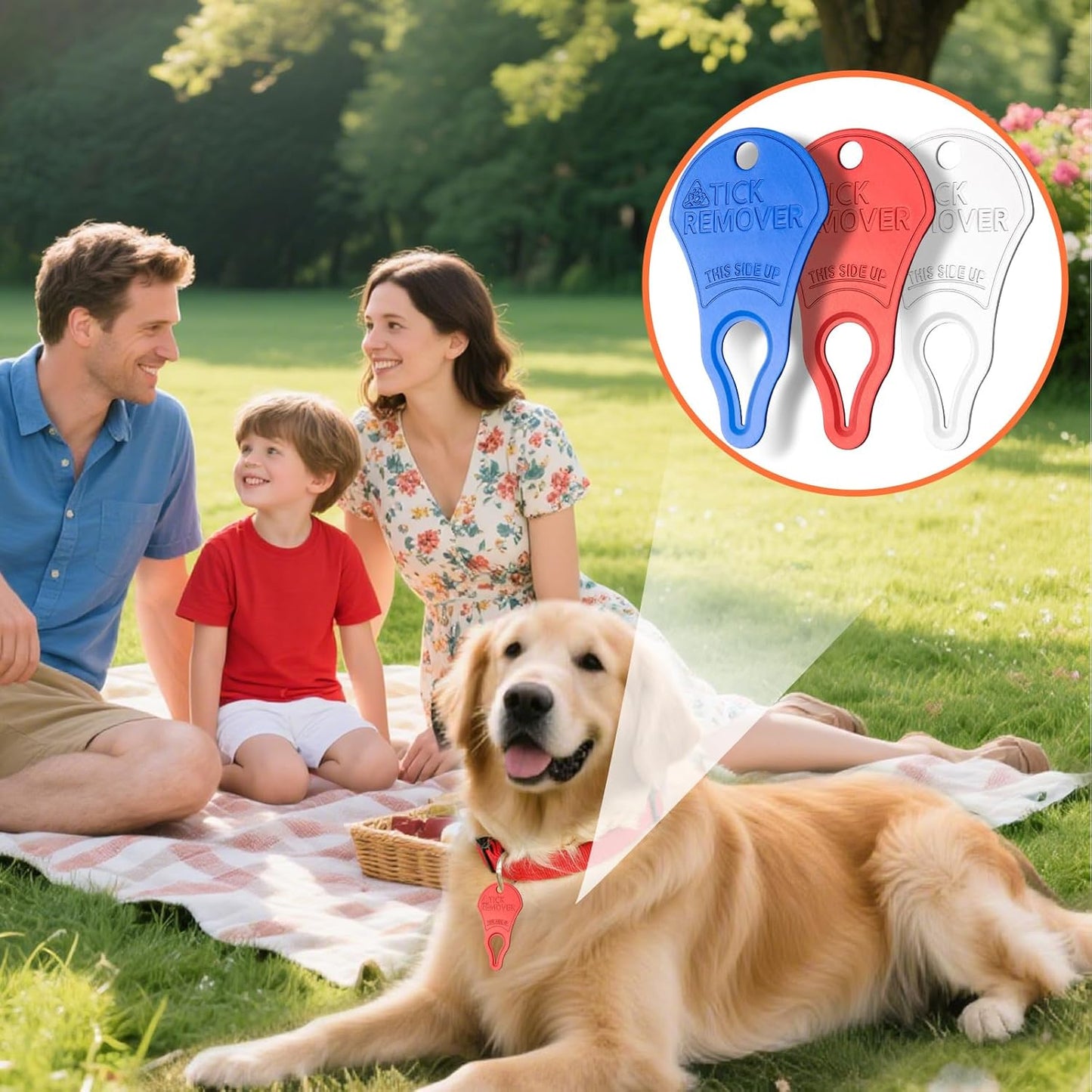 3 Pack Portable Tick Removal Tools, Tick Remover Tools for Dogs, Pets and Humans, Efficient, Safe and Reliable, Tick Key Essentials for Outdoor Activities