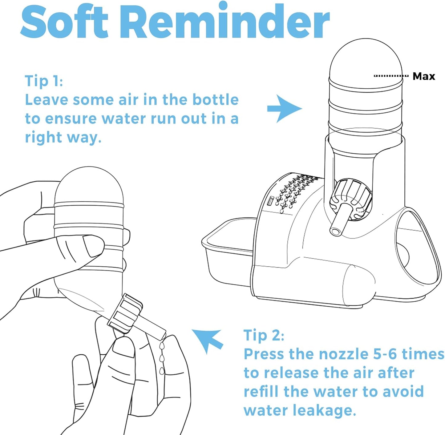 VANNON 3 in 1 Hamster Water Bottle No Drip Small Animal Water Bottle Automatic Bottle Dispenser with Food Container Base Hut and Hideout Base 4oz/120ml,Leekproof, BPA Free