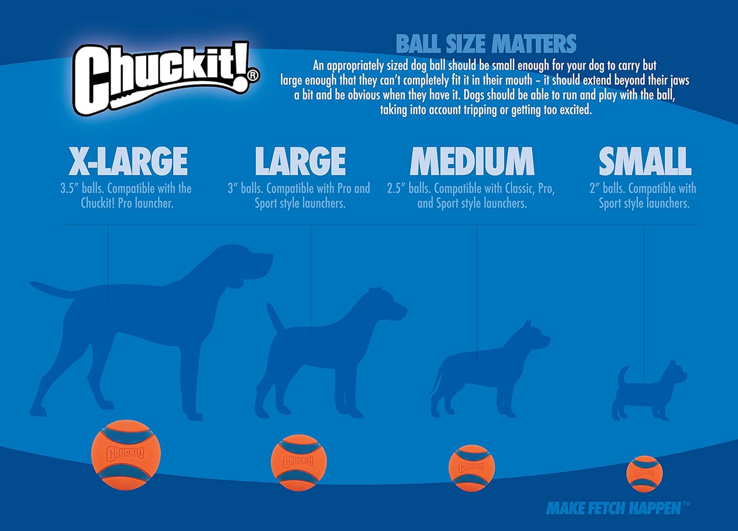 Chuckit! Air Fetch Ball Dog Toy, Medium (2.5 Inch Diameter), for dogs 20-60 lbs, Pack of 2