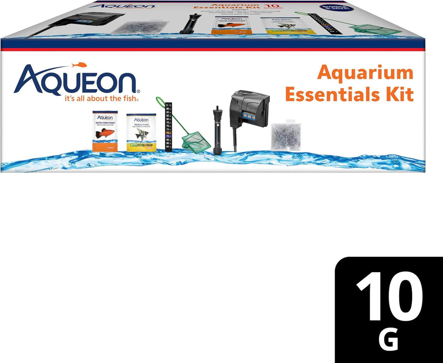 Aqueon Fish Tank Aquarium Essentials Starter Kit for 10 Gallon Tanks