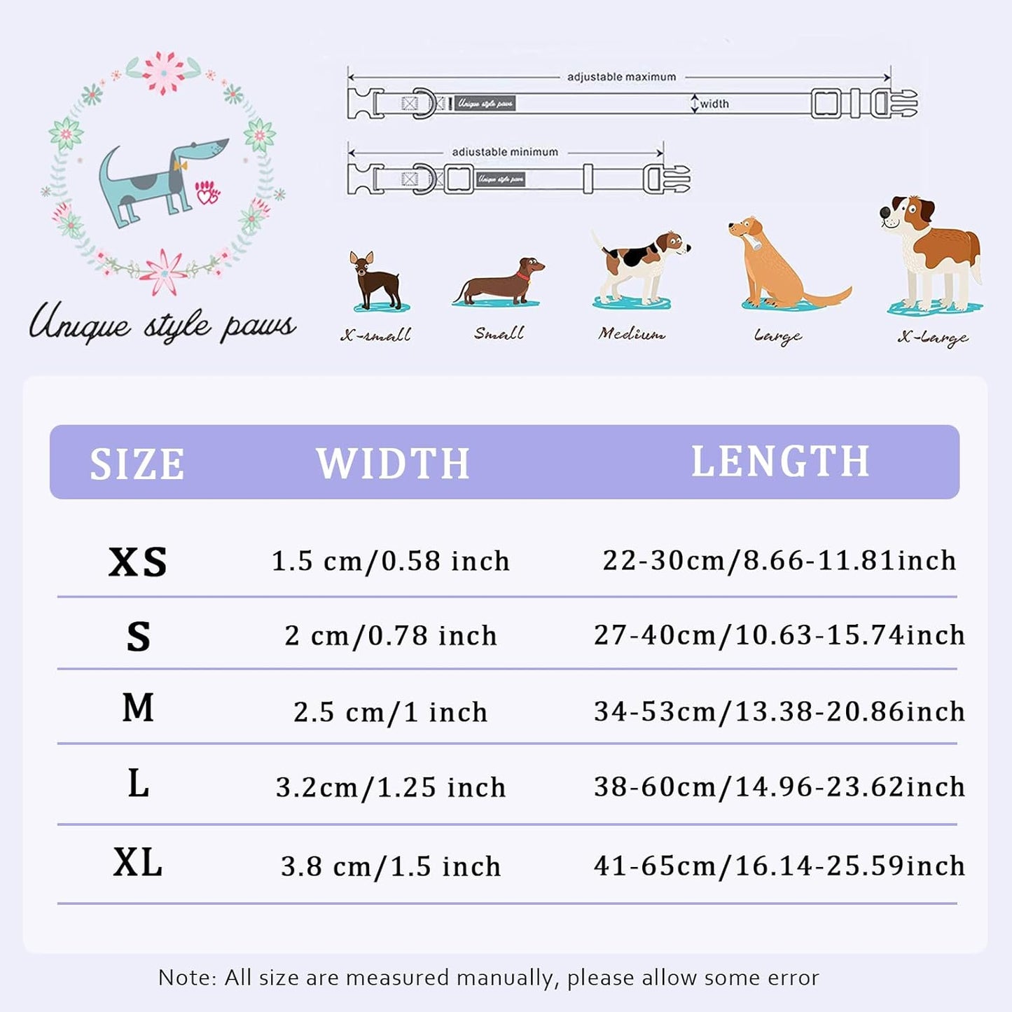 Unique Style Paws Summer Dog Collar, Cute Girl Dog Collar with Flower Pattern, Comfy&Breathable Puppy Collar for Dog,Cats Gifts