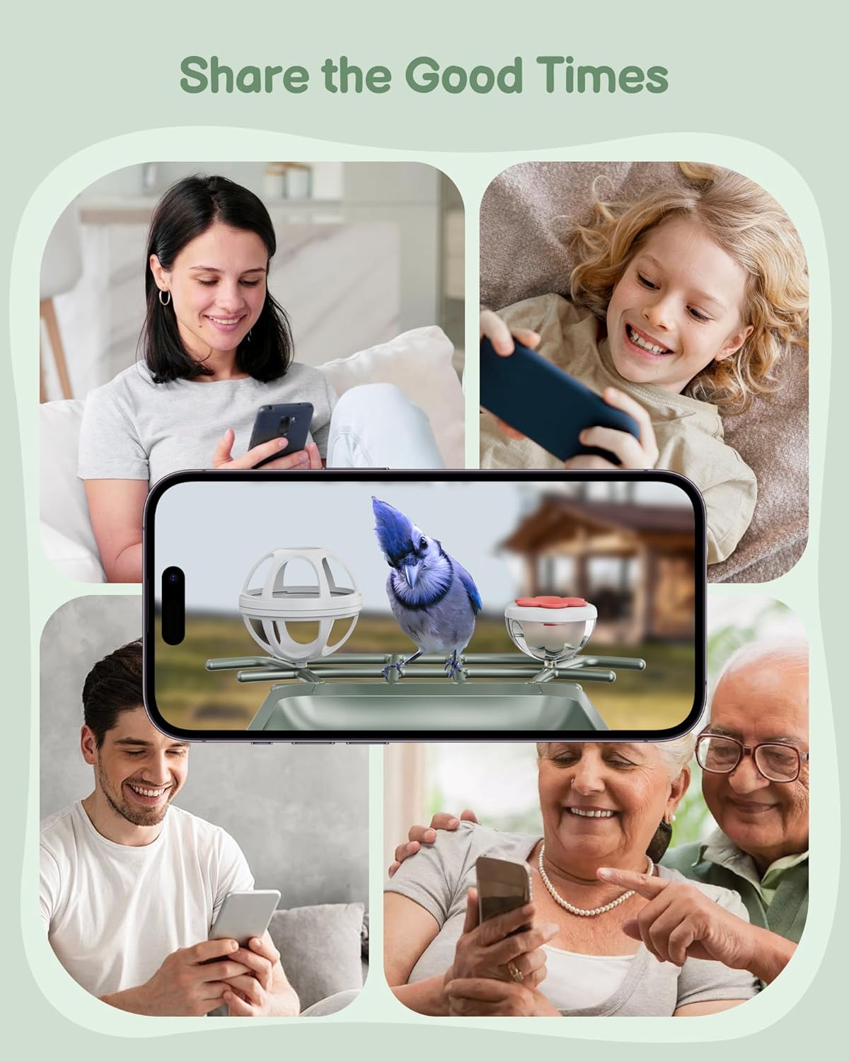 Smart Bird Feeder with Camera Outdoor: Solar Birdfeeder Cam for Outside Garden - 2K HD Live Video Camera AI Recognition Visible Window Auto Capture - Bird Lover Gifts