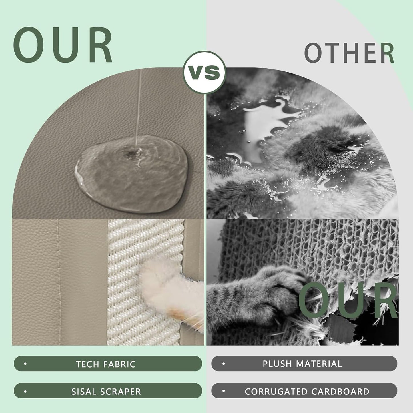 Cat Beds for Indoor Cats, Large Cat Houses with Cozy Condo,with Premium Tech Fabric& Scratch Pad, Round Window, Foldable Indoor Cat House Hold Up to 30LBS, with Reversible Cushion for Multi Small Pet