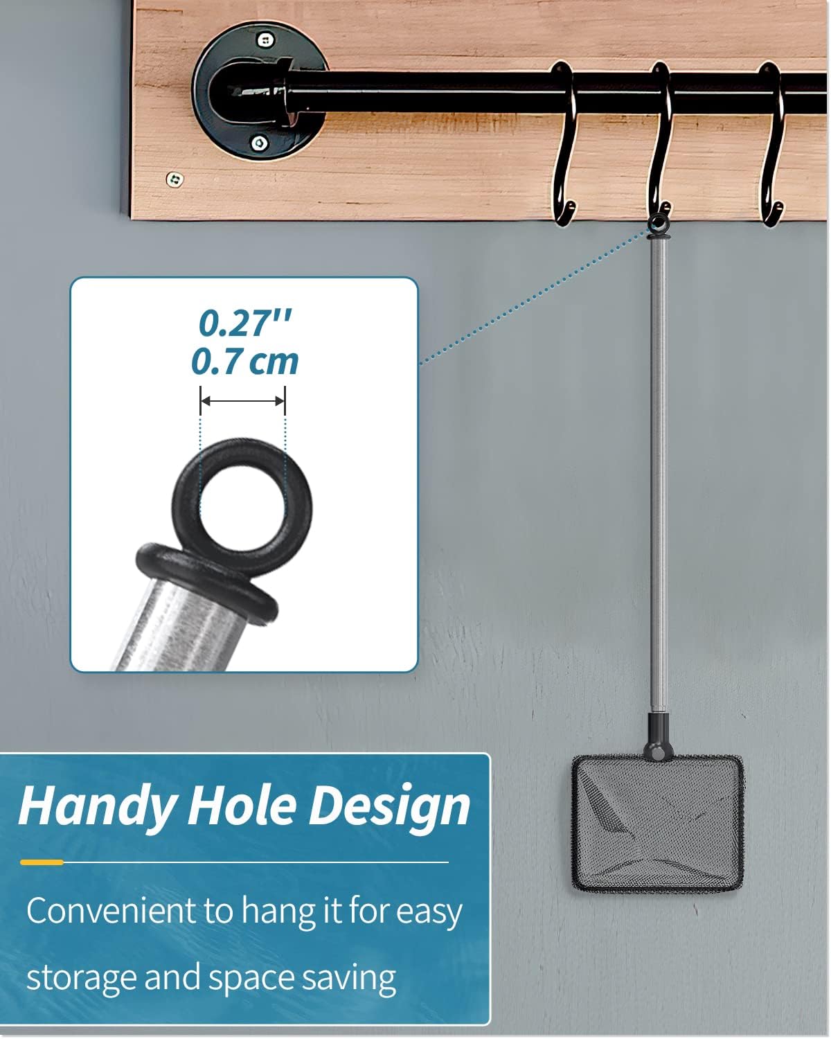 Pawfly Aquarium Fish Net with Extendable 9-24 Inch Long Handle for Betta Fish Tank Small Koi Pond and Pool