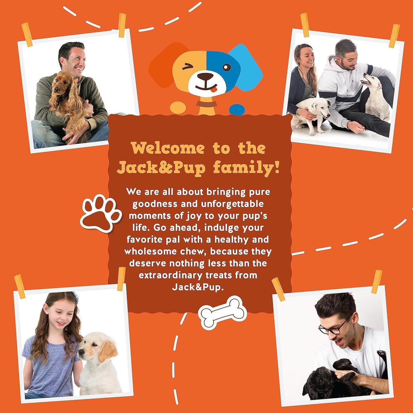 Jack&Pup 6" Braided Beef Collagen Sticks for Dogs - Rawhide Free Dog Chews Long Lasting Collagen Chews for Dogs - Bully Sticks Alternative (1 Pack)