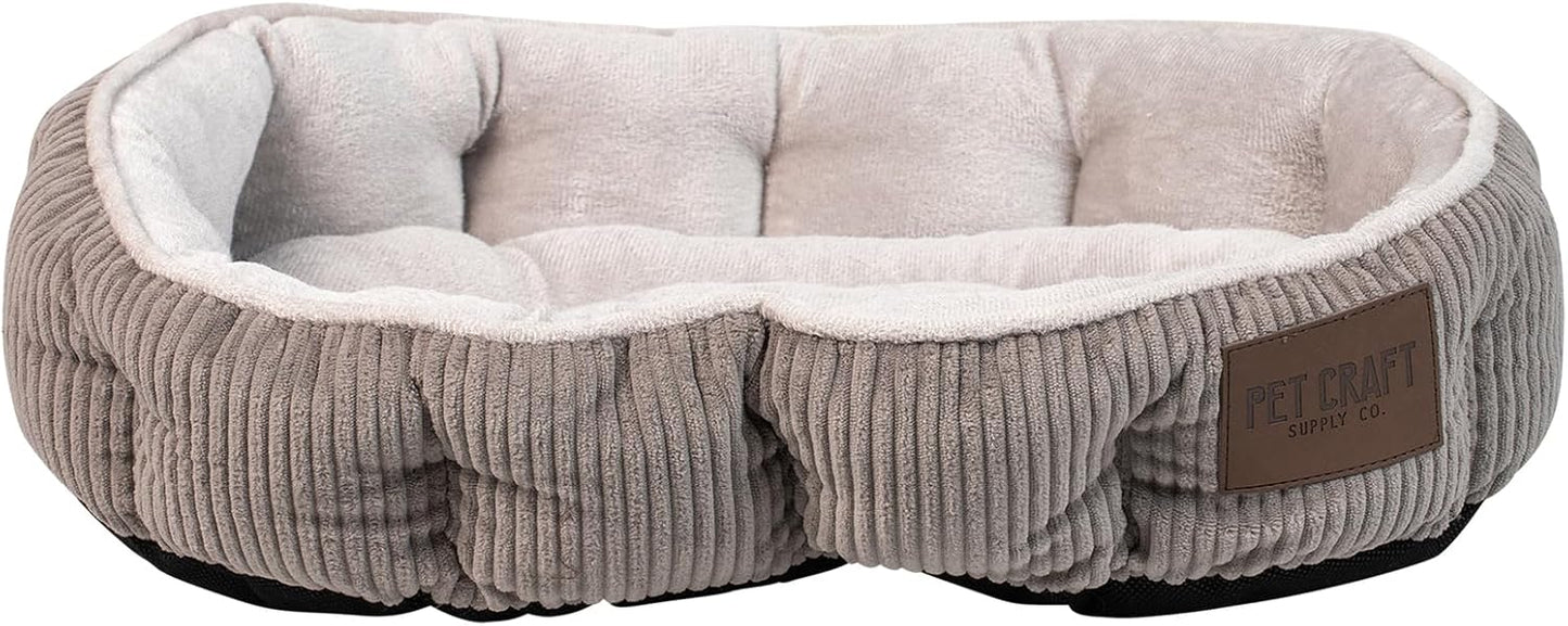 Pet Craft Supply Cat Bed for Indoor Cats - Kitten Bed - Machine Washable - Ultra Soft - Self Warming - Refillable Catnip Pouch,Grey,19x14x5 Inch (Pack of 1)