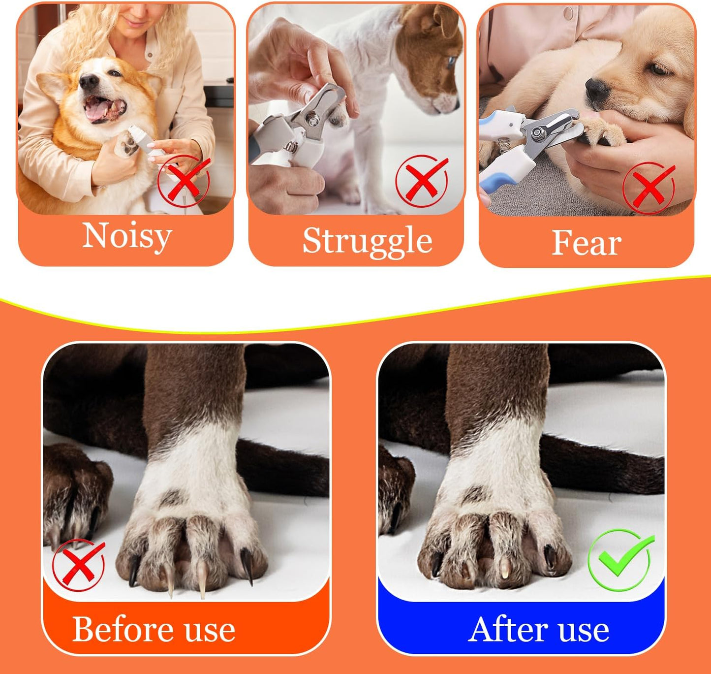 Dog Nail File,cat Nail File,pet Nail Trimmer Tool More Convenient,7Pcs Professional Nail Grooming Tool(Wood ,7.8inch,Black)