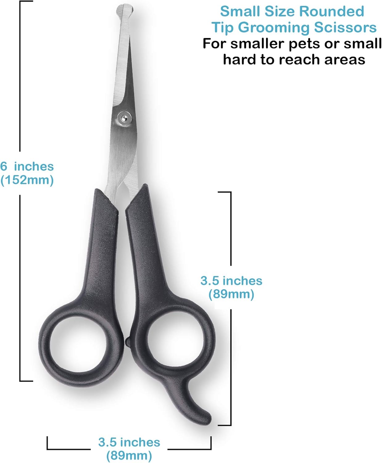 Pets First #1 Pet Grooming Scissors Body & Facial Trimmer Durable Stainless Steel Blades. Rounded Tips Shears for Long Medium Short Thick Wiry Curly Hair. Lightweight Cutter for Dogs & Cats. Set of 2