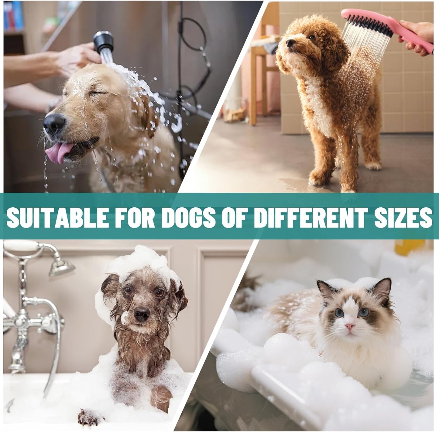 Dog Washing Station 46"" Dog Grooming Tub with Right Stair& Faucet, Dog Bathtub for Large,Medium,Small Pets, Stainless Steel Dog Bathing Station for Home (Left Door)