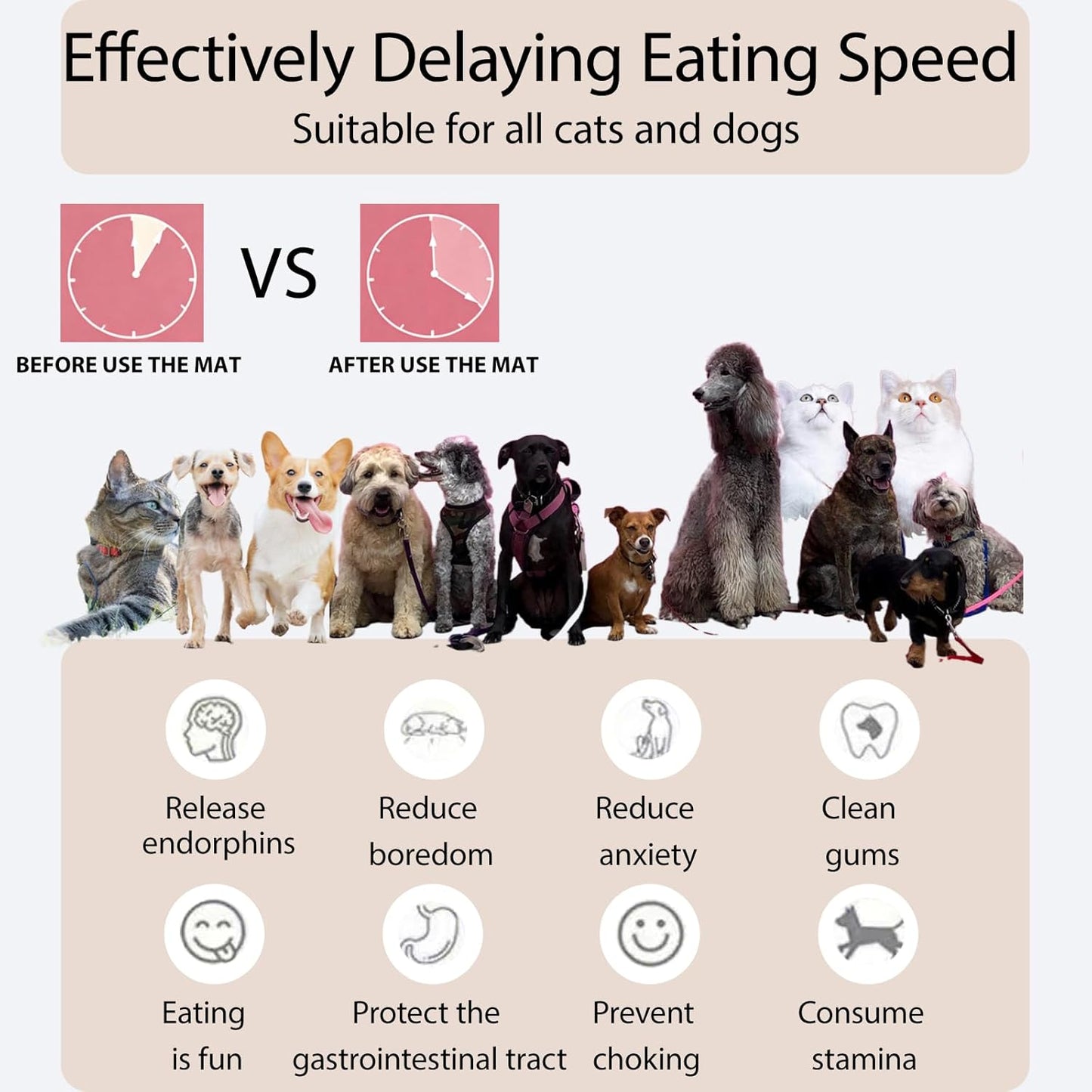 Silicone Licking Mats 6 in 1 for Dogs Cats - Slow Feeder Mat for Smell Training with Water Groove, Snuffle Mats with Suction Cups, Anxiety Relief and Boredom Reducer, Silicone Foldable Bowl