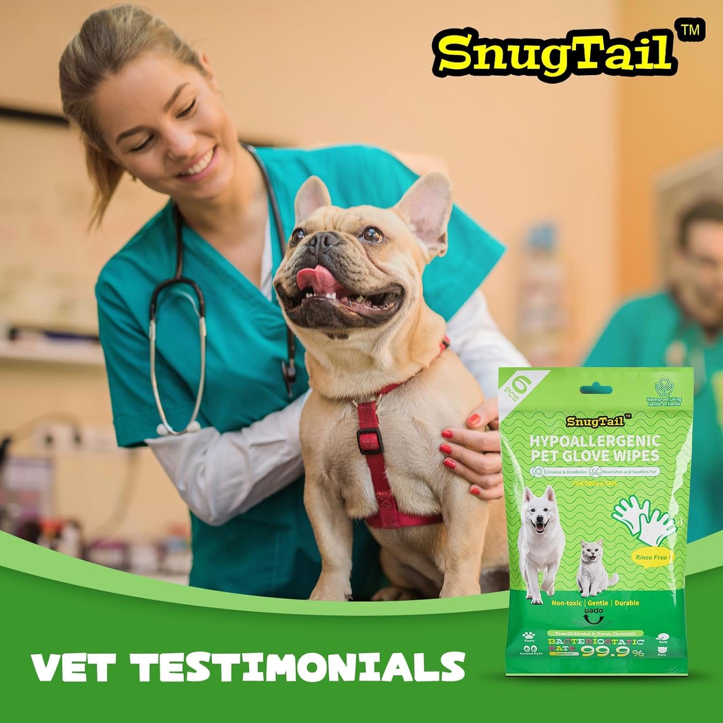 Pet Glove Wipes for Dogs & Cats,Shedding Control, Dander Removal & Paw Cleaning,Reusable Dry Wash Mitt for Daily Use, Travel Essentials for Pets