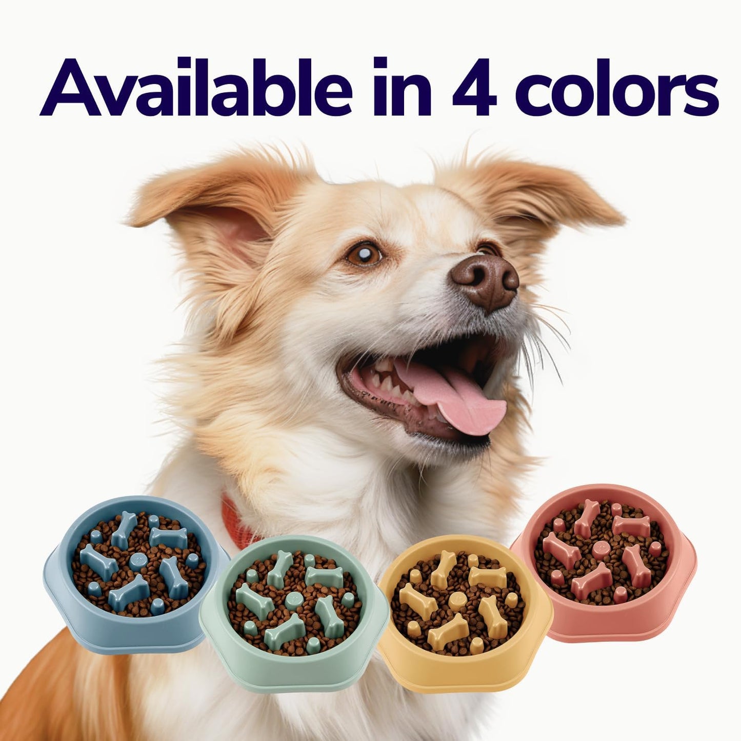 Miracle Vet Slow Feeder Dog Bowls for Fast Eaters - for Small, Medium Sized Dogs - Dog Puzzle Maze Helps Slow Down Eating - Adult, Puppy Food Bowl for Bloat Stop - Non-Slip Feeder Bowl (Blue)