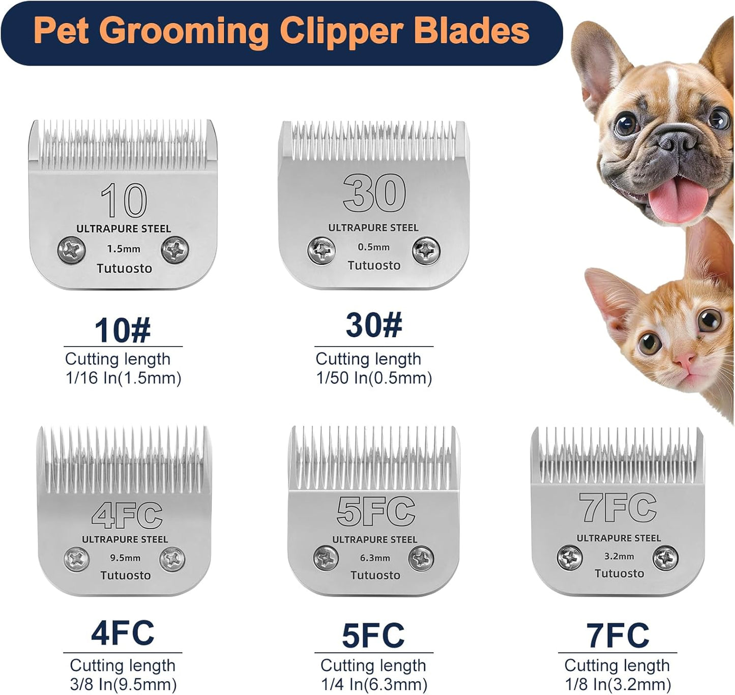 10# Clipper Blades Pet Grooming Clipper Replacement Blades Detachable Blade Compatible with andis/wahl/Oster Dog Clippers