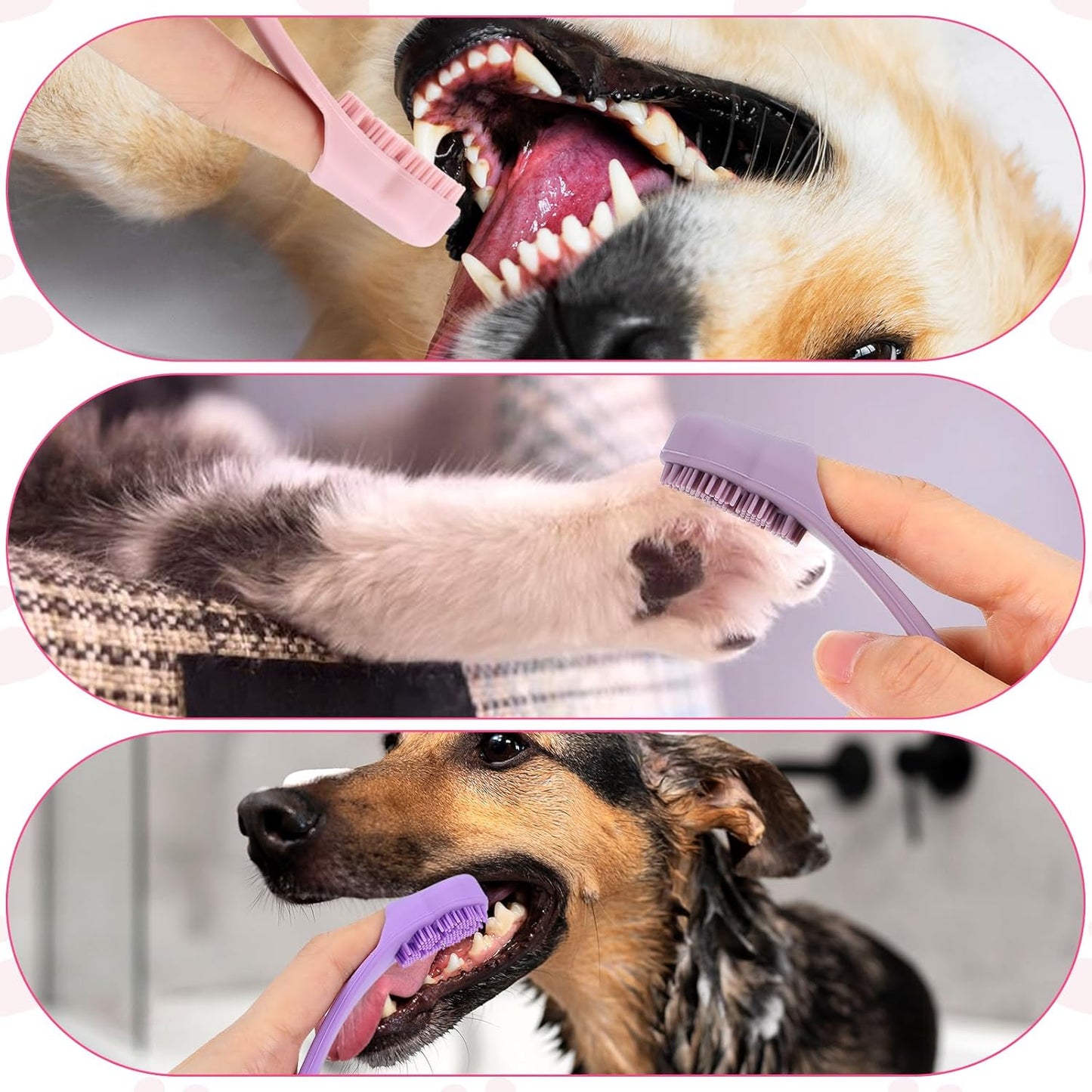 8 Pack Silicone Dog & Cat Finger Toothbrush Kit, Food Grade Toothbrush for Dog, Safe, Non-Toxic, Easy Teeth Cleaning, Prevents Bad Breath & Oral Inflammation