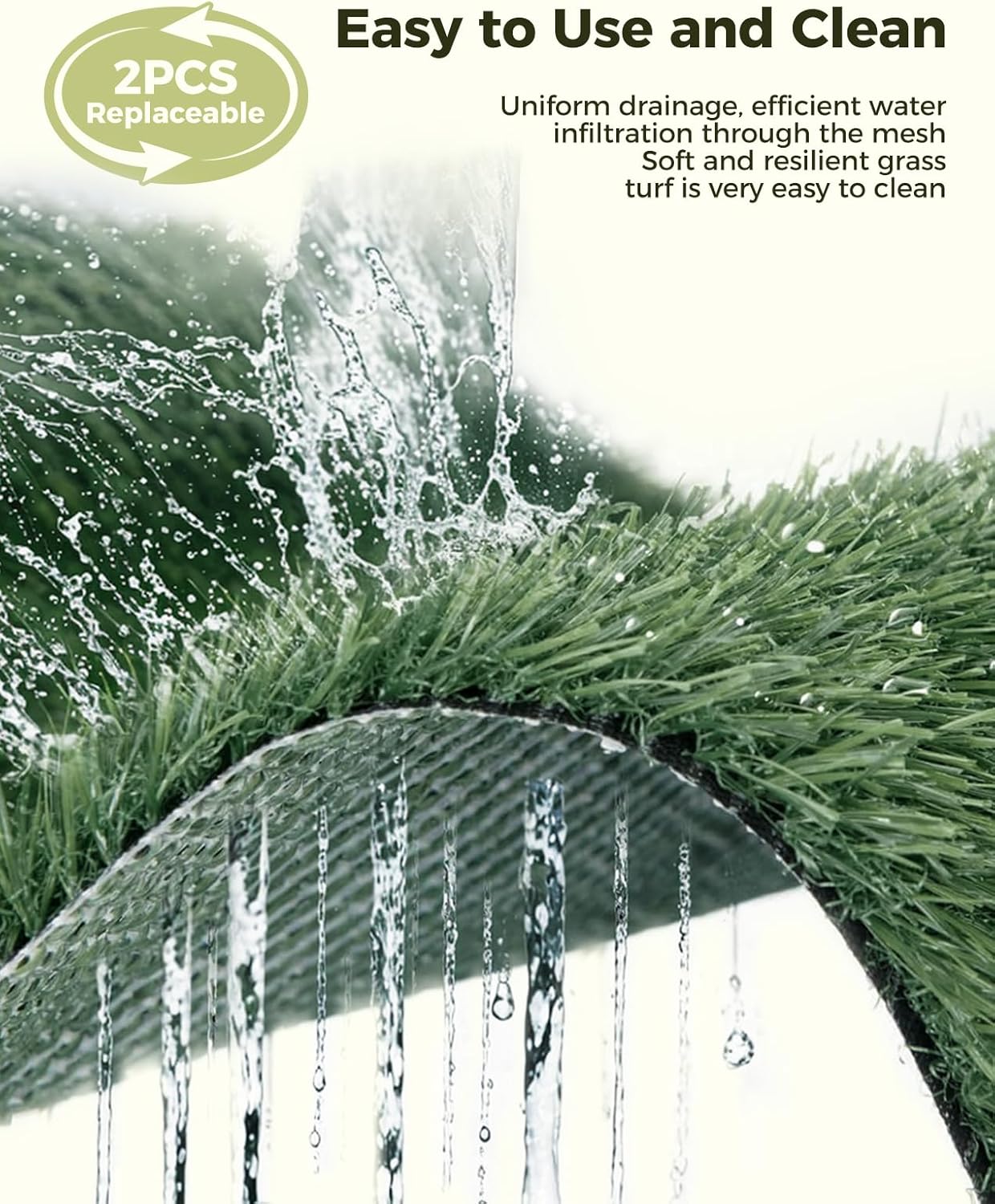 Dog Grass Pad with Tray, 25"x20" Grass Pad for Dogs Potty with 2pcs Artificial Grass, Indoor Dog Litter Box for Balcony Apartment, Realistic, Washable, Less Odor