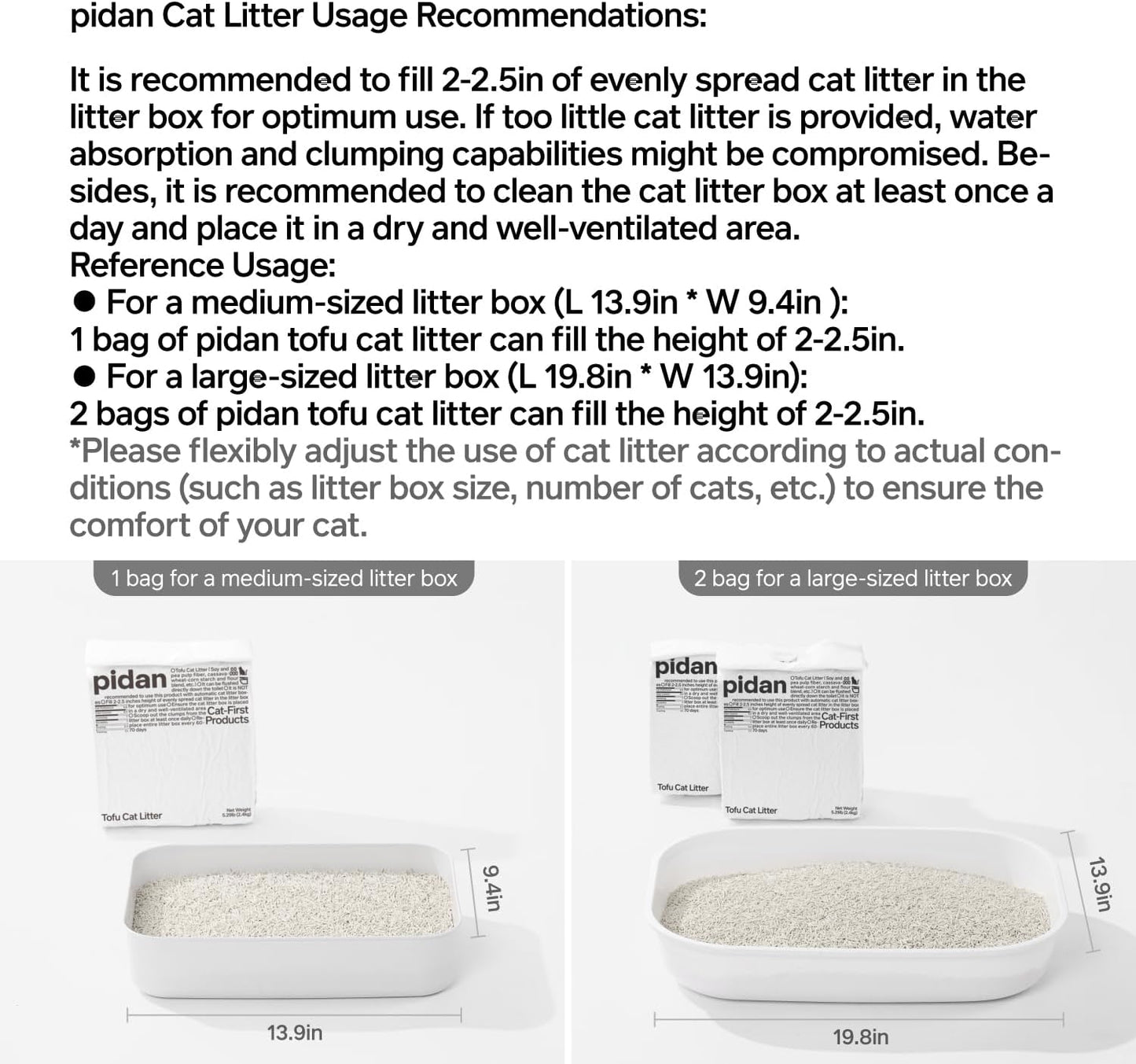 pidan Tofu Cat Litter Clumping,Flushable,Ultra Absorbent and Fast Drying, 100% Natural Ingredients Litter,Solubility in Water,Really Dust-Free,Less Scattering (5.3lb×4bags)