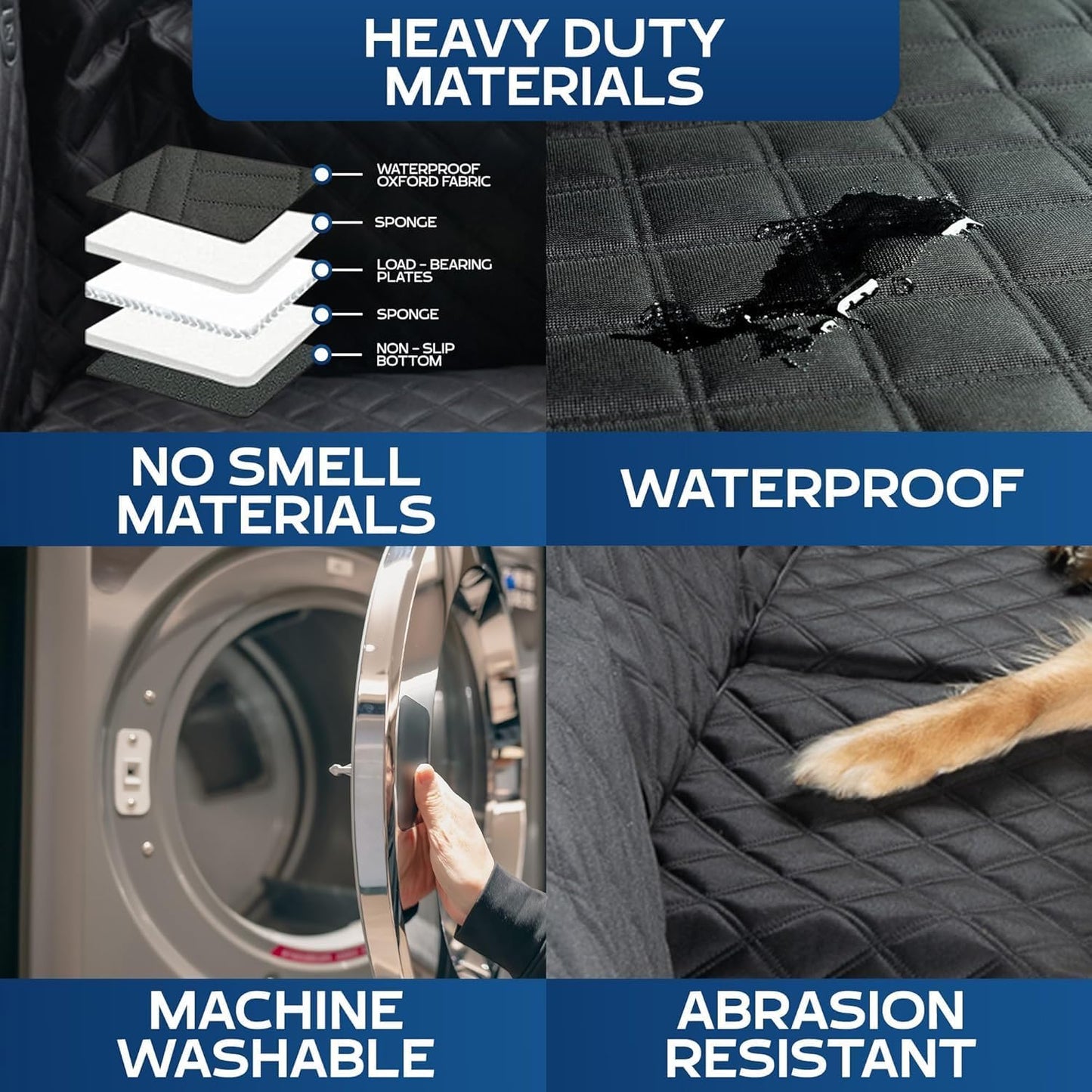 Ruff Liners Large Back Seat Extender for Dogs, Black – As Seen on Shark Tank – Flat Bridge Platform for Full-Size Trucks, Stable Base, 400lb Support, Waterproof – Rigid Back Seat Cover for Dogs