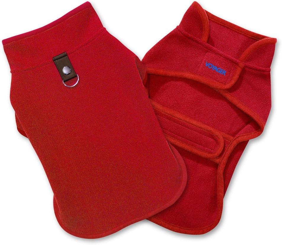 Best Pet Supplies 251-RD-L Voyager Windproof Fleece Pet Jacket, Large, Red