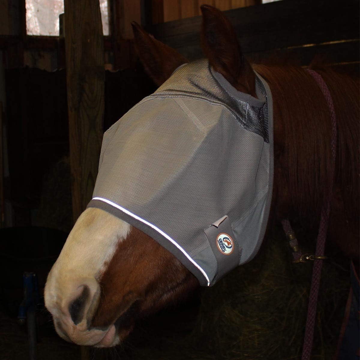 Derby Originals Reflective Mesh Fly Mask with 1 Year Warranty No Ears or Nose Cover,Summer Blue,Small (Pony),72-7107SB-S
